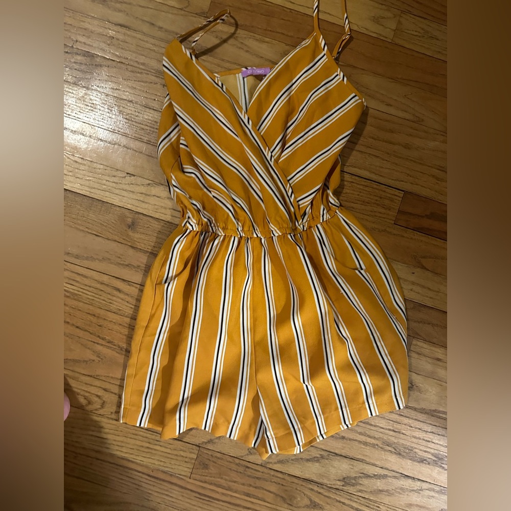 Yellow Striped Romper